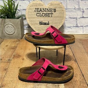 Birkenstock Womens Gizeh Patent Hot Pink Regular Width Size 38 - L 7 US